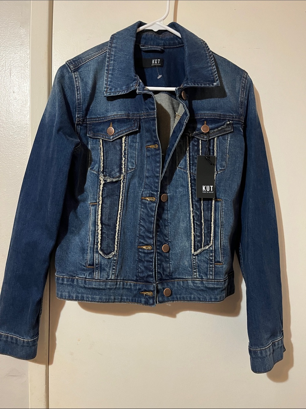 Kut from the Kloth Dark Blue Denim Jacket Size S